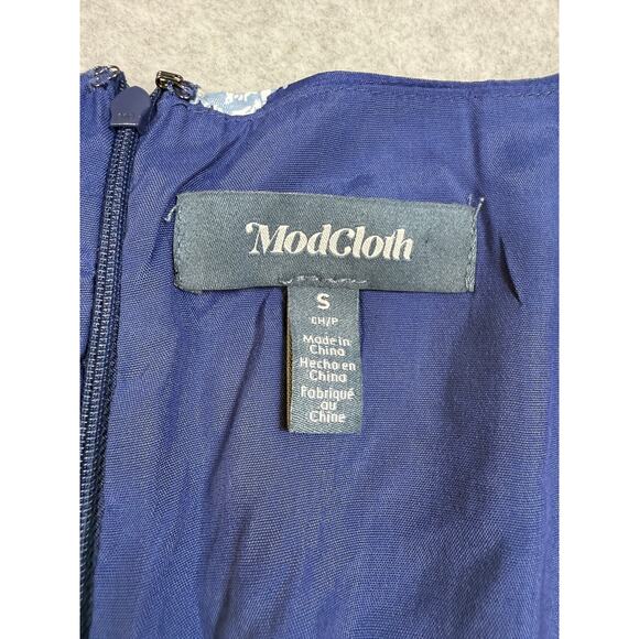 Modcloth Womens Size S Blue Horses Neon Stampede Mini Dress - Picture 3 of 10